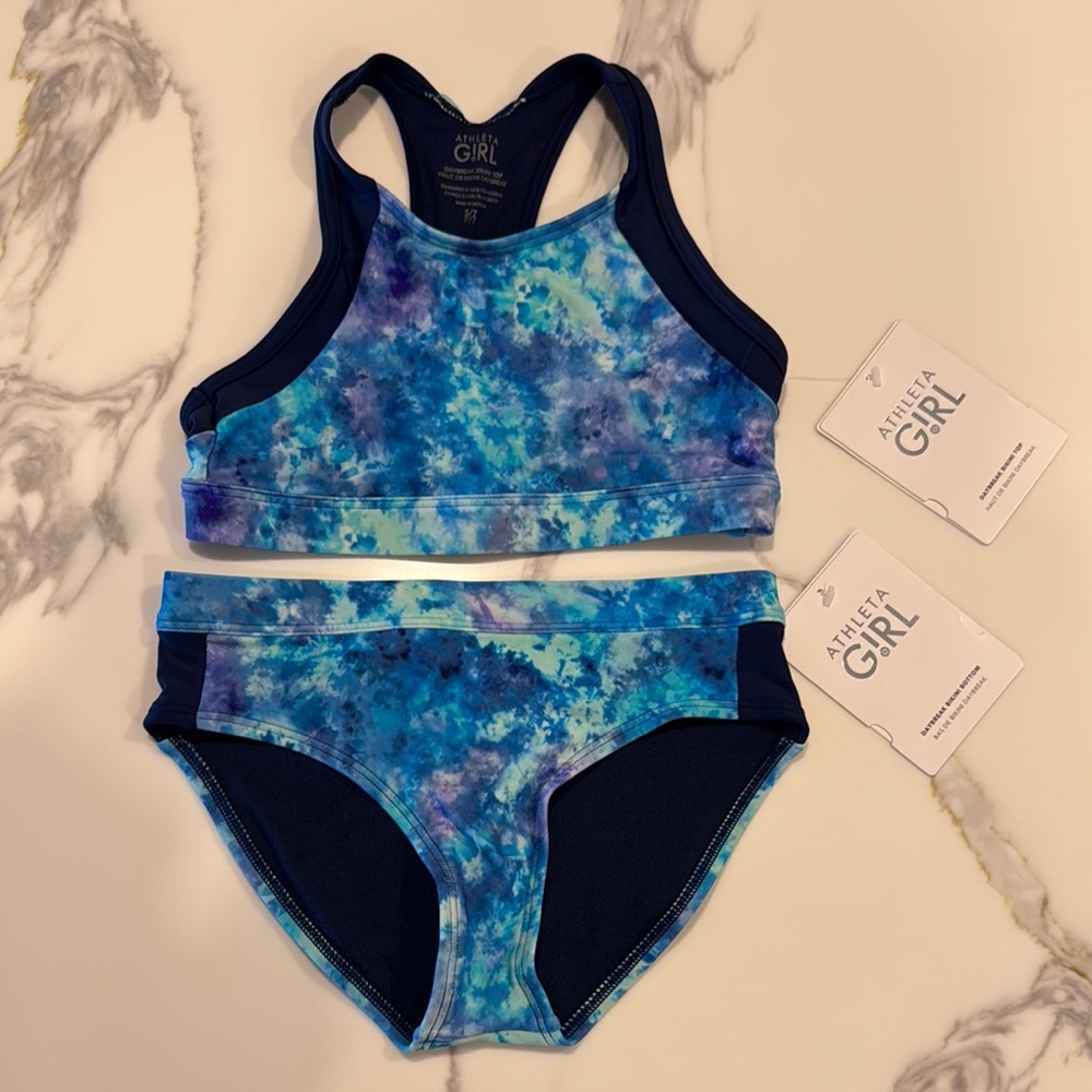 Athleta Girl Bikini - Blue and Purple Tie-Dye